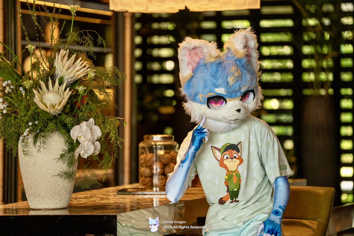 「阅读过你的眼睛
才懂得一览无余」
🥩：@FurryPorridge 
#FursuitFriday